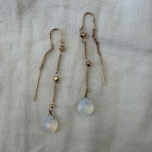Anthropologie Gold and Crystal Drop Earrings